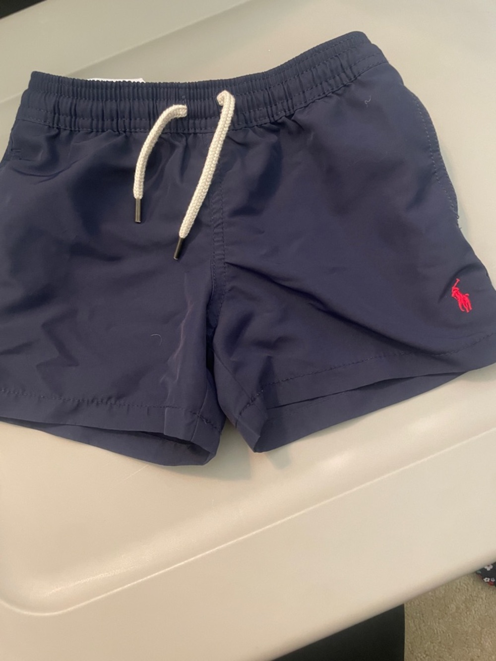 Polo by Ralph Lauren Navy Athletic Shorts with Pink Pony